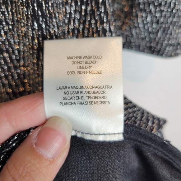 NWT City Studios Black Shimmer Fit & Flare Dress in Black Silver Size M - Picture 13 of 13